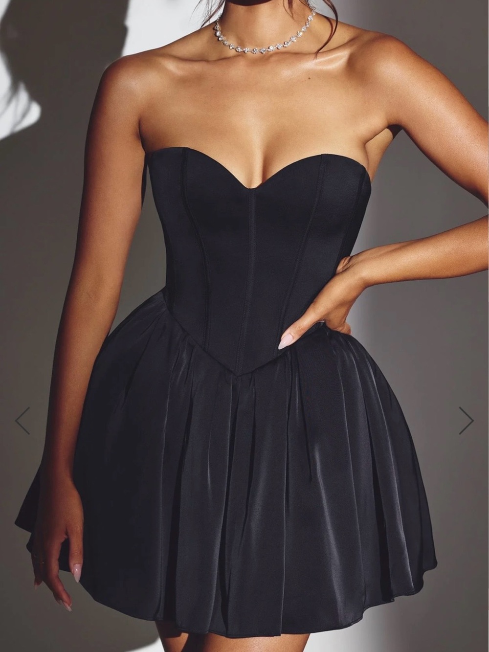 Strapless Sweetheart Black Mini Dress